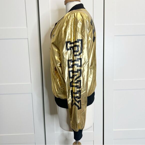 Victoria’s Secret PINK Sherpa Gold Metallic Bomber Jacket Small - Picture 3 of 6